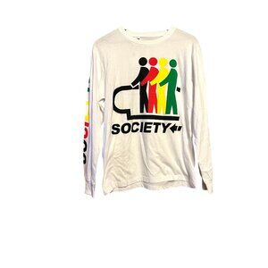 Society Escalator Long Sleeve Tee Shirt Size S 100% Cotton Japan Made Rare Merch